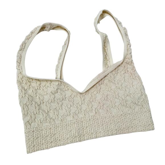 Free People cream textured just like that Bralette - Picture 2 of 3